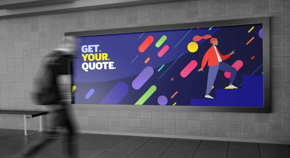 Get Your Quote brand campaign on a billboard, by Twelve12